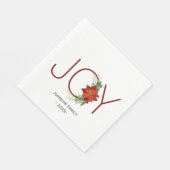 Serviette En Papier Joyeux Noël moderne roux poinsettia (Coin)