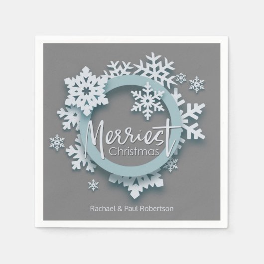 Serviette En Papier Joyeux Noël moderne Style de vacances (Devant)