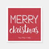 Serviette En Papier Joyeux Noël Monogram Holiday Napkin (Devant)