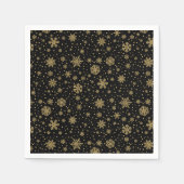 Serviette En Papier Joyeux Noël Monogramme Golden Snowflakes (Devant)