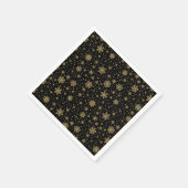 Serviette En Papier Joyeux Noël Monogramme Golden Snowflakes (Coin)