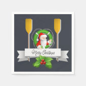 Serviette En Papier Joyeux Noël Nautique /Père Noël/Oars & Life Ring (Devant)