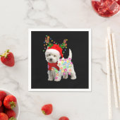 Serviette En Papier Joyeux Noël Noël Noël Westie Chien Reindeer Cospla (En situation)