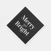 Serviette En Papier Joyeux Noël noir blanc brillant (Coin)