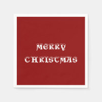 Joyeux Noël noir papier rouge Napkin