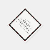Serviette En Papier Joyeux Noël Noir Vacances Plaid (Coin)