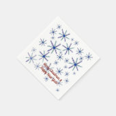 Serviette En Papier Joyeux Noël, Nouvel An Flammes de neige (Coin)