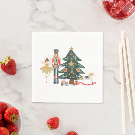 Serviette En Papier Joyeux Noël Nutcracker Ballet (En situation)