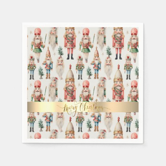 Serviette En Papier Joyeux Noël Nutcracker Holiday (Devant)