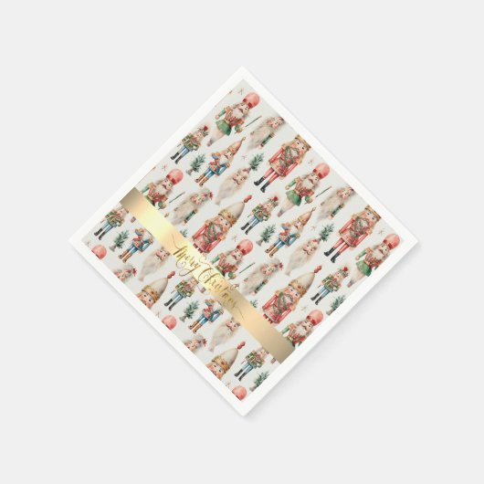 Serviette En Papier Joyeux Noël Nutcracker Holiday (Coin)