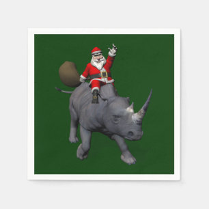 Serviette En Papier Joyeux Noël On Rhino Rhinoceros