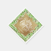Serviette En Papier Joyeux Noël or sur Vert (Coin)