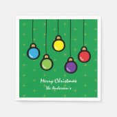 Serviette En Papier Joyeux Noël Ornements Avec Gold Star (Devant)