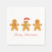 Serviette En Papier Joyeux Noël pain d'épices Hommes Santa Hat (Devant)