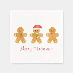 Serviette En Papier Joyeux Noël pain d'épices Hommes Santa Hat