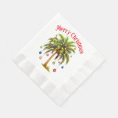 Serviette En Papier Joyeux Noël Palm Tree Light Hawaiian Tropical (Coin)