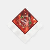 Serviette En Papier Joyeux Noël, Parkling Red et Gold Design (Coin)