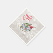 Serviette En Papier Joyeux Noël, Parties scintillant Bokeh, Gnomes mig (Coin)