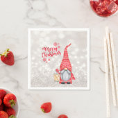 Serviette En Papier Joyeux Noël, Parties scintillant Bokeh, Mignonne G (En situation)