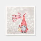 Serviette En Papier Joyeux Noël, Parties scintillant Bokeh, Mignonne G (Devant)