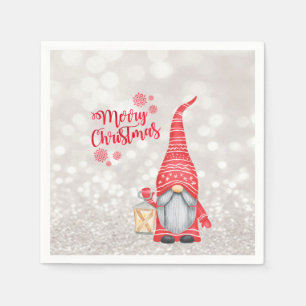 Serviette En Papier Joyeux Noël, Parties scintillant Bokeh, Mignonne G