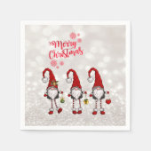 Serviette En Papier Joyeux Noël, Parties scintillant Bokeh, Mignons ro (Devant)