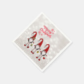 Serviette En Papier Joyeux Noël, Parties scintillant Bokeh, Mignons ro (Coin)