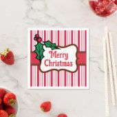 Serviette En Papier Joyeux Noël Peppermenthe serviettes (En situation)
