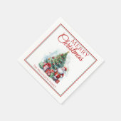 Serviette En Papier Joyeux Noël Père Noël (Coin)