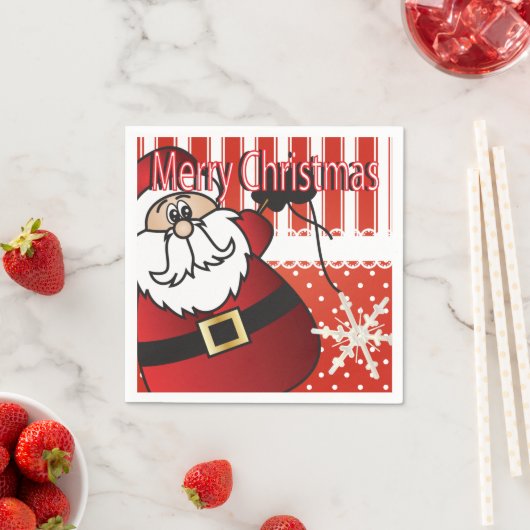 Serviette En Papier Joyeux Noël Père Noël (En situation)