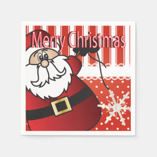 Serviette En Papier Joyeux Noël Père Noël