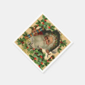 Serviette En Papier Joyeux Noël Père Noël classique antique (Coin)