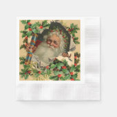Serviette En Papier Joyeux Noël Père Noël classique antique (Devant)