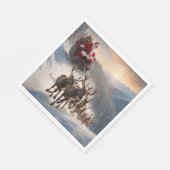 Serviette En Papier Joyeux Noël Père Noël et Reindeer (Coin)
