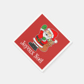 Serviette En Papier Joyeux Noel Père Noël Noël français (ON RED) (Coin)