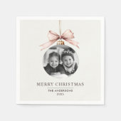 Serviette En Papier "Joyeux Noël personnalisé avec Napkin photo (Devant)