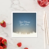 Serviette En Papier Joyeux Noël personnalisé Scène de neige hivernale (En situation)