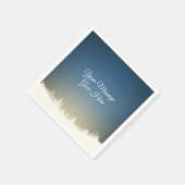 Serviette En Papier Joyeux Noël personnalisé Scène de neige hivernale (Coin)