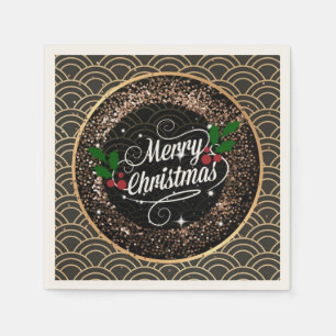 Serviette En Papier Joyeux Noël, pétillant et parties scintillant,