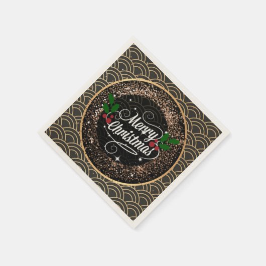 Serviette En Papier Joyeux Noël, pétillant et parties scintillant, (Coin)