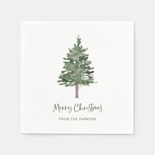 Serviette En Papier Joyeux Noël | Pin simple minimal (Devant)