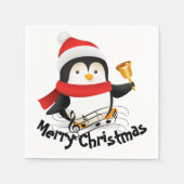 Serviette En Papier Joyeux Noël pingouin (Devant)
