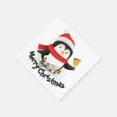 Serviette En Papier Joyeux Noël pingouin (Coin)