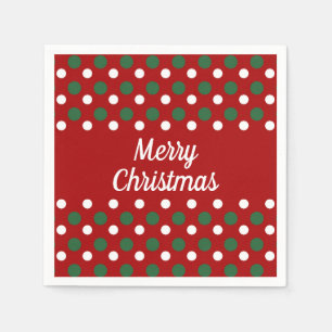 Serviette En Papier Joyeux Noël Pois rouges