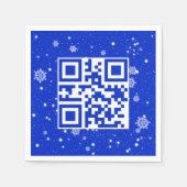 Serviette En Papier Joyeux Noël QR Code sur les flocons de neige (Devant)