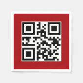 Serviette En Papier Joyeux Noël QR Code sur rouge (Devant)