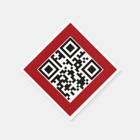 Serviette En Papier Joyeux Noël QR Code sur rouge (Coin)