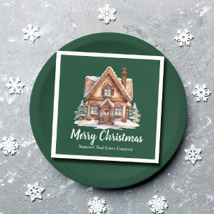 Serviette En Papier Joyeux Noël Real Estate Company Green Party