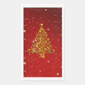 Serviette En Papier Joyeux Noël Red Gold Tree étoiles (Devant)