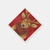 Serviette En Papier Joyeux Noël Renne (Coin)